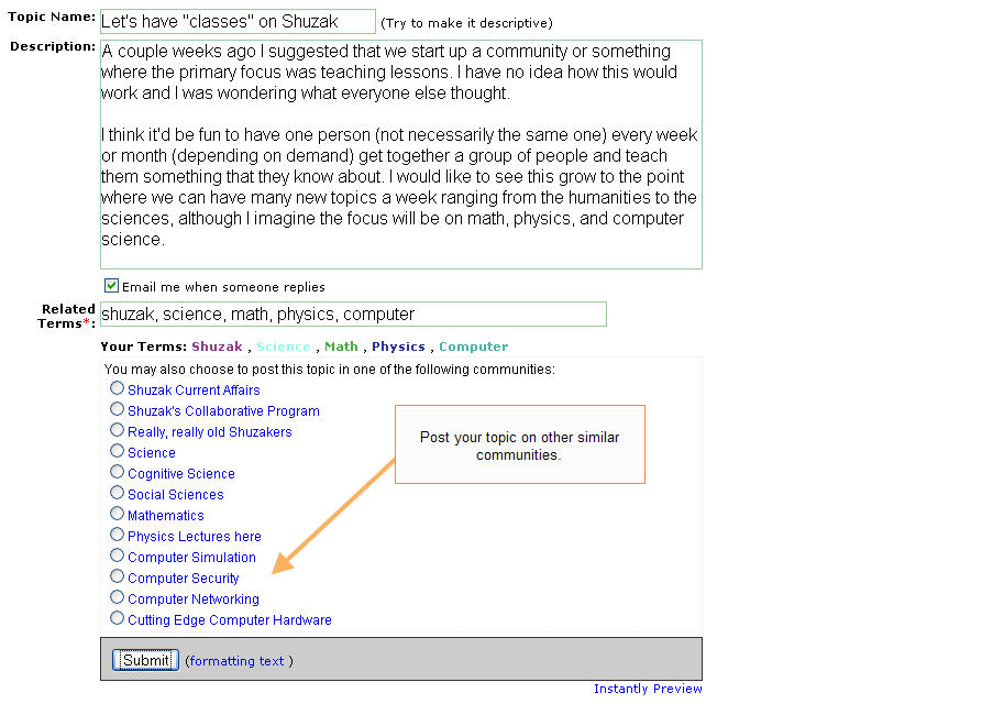 Post to Multiple Communities